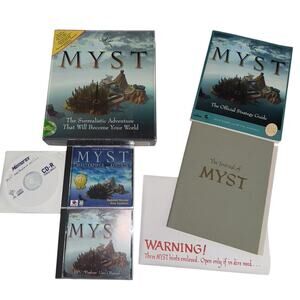 MYST by Broderbund for PC/CD ROM 1996 Big Box Complete Guide Journal Hints